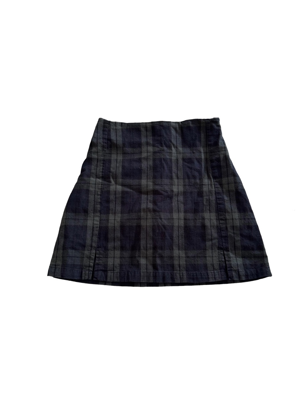 Brandy Melville Black/Navy Plaid Mini Skirt with Dark Green Stripes